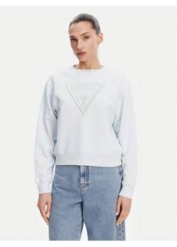 Guess Bluza W5GQ12 KBKM0 Błękitny Regular Fit ze sklepu MODIVO w kategorii Bluzy damskie - zdjęcie 181167327