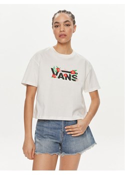 Vans T-Shirt Fleurs Os Crop Ss VN000JG7 Écru Regular Fit ze sklepu MODIVO w kategorii Bluzki damskie - zdjęcie 181167596