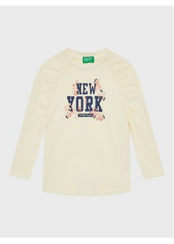 United Colors Of Benetton Bluzka 3VR5G105K Beżowy Regular Fit ze sklepu MODIVO w kategorii Bluzki dziewczęce - zdjęcie 181168156