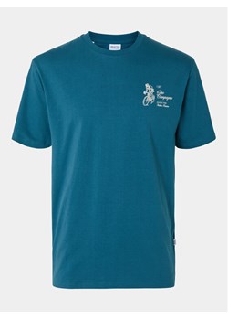 Selected Homme T-Shirt Slhrelaxaries 16094014 Turkusowy Relaxed Fit ze sklepu MODIVO w kategorii T-shirty męskie - zdjęcie 181168288