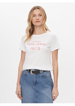 Pepe Jeans T-Shirt Harbor PL505743 Biały Regular Fit ze sklepu MODIVO w kategorii Bluzki damskie - zdjęcie 181168587