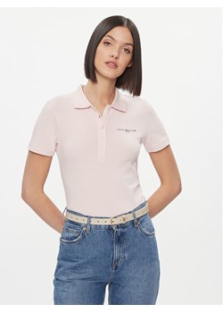 Tommy Hilfiger Polo Logo WW0WW41032 Różowy Slim Fit ze sklepu MODIVO w kategorii Bluzki damskie - zdjęcie 181169489