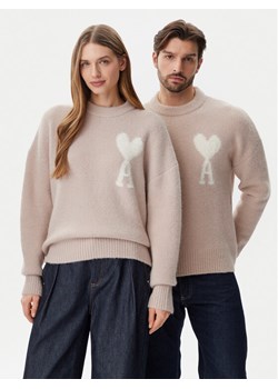 AMI PARIS Sweter UKS025.KN0032 Różowy Regular Fit ze sklepu MODIVO w kategorii Swetry męskie - zdjęcie 181169737