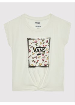 Vans T-Shirt Poppy Box VN0A7YVJ Biały Regular Fit ze sklepu MODIVO w kategorii Bluzki dziewczęce - zdjęcie 181169828