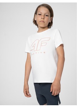 4F T-Shirt 4FJSS23TFTSM166 Biały Regular Fit ze sklepu MODIVO w kategorii Bluzki dziewczęce - zdjęcie 181170279