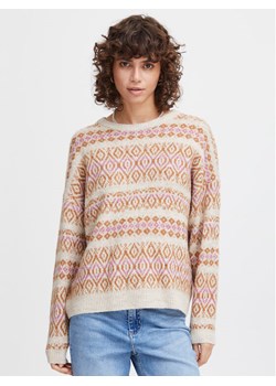 ICHI Sweter 20119733 Beżowy Regular Fit ze sklepu MODIVO w kategorii Swetry damskie - zdjęcie 181170705