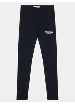 Tommy Hilfiger Legginsy Monotype Legging KG0KG07754 Niebieski Skinny Fit ze sklepu MODIVO w kategorii Spodnie dziewczęce - zdjęcie 181171185