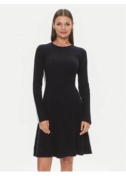 Tommy Hilfiger Sukienka dzianinowa Pointelle WW0WW39929 Granatowy Regular Fit ze sklepu MODIVO w kategorii Sukienki - zdjęcie 181171267