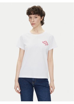 Pepe Jeans T-Shirt Rosey PL506070 Biały Regular Fit ze sklepu MODIVO w kategorii Bluzki damskie - zdjęcie 181171909
