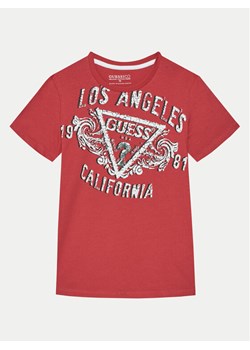 Guess T-Shirt L5RI00 K8HM4 Czerwony Regular Fit ze sklepu MODIVO w kategorii T-shirty chłopięce - zdjęcie 181172098