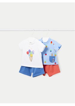 Mayoral Komplet 2 t-shirtów i spodenek 1627 Kolorowy Regular Fit ze sklepu MODIVO w kategorii Komplety niemowlęce - zdjęcie 181172359
