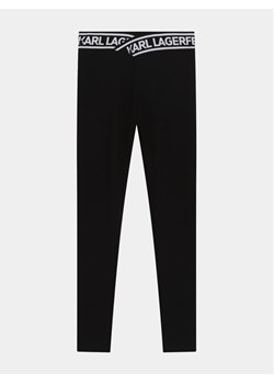 Karl Lagerfeld Kids Legginsy Z30068 S Czarny Slim Fit ze sklepu MODIVO w kategorii Spodnie dziewczęce - zdjęcie 181172446