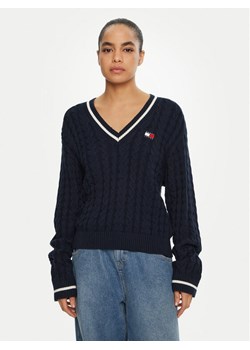 Tommy Jeans Sweter DW0DW19885 Granatowy Regular Fit ze sklepu MODIVO w kategorii Swetry damskie - zdjęcie 181172488