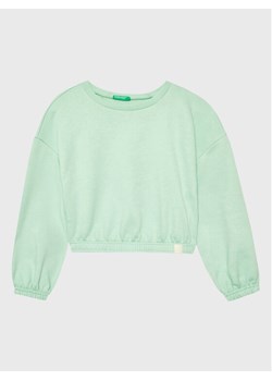 United Colors Of Benetton Bluza 3UHRC10AT Zielony Regular Fit ze sklepu MODIVO w kategorii Bluzy dziewczęce - zdjęcie 181172797