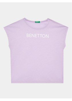 United Colors Of Benetton T-Shirt 3I1XC10C0 Fioletowy Regular Fit ze sklepu MODIVO w kategorii Bluzki dziewczęce - zdjęcie 181173138