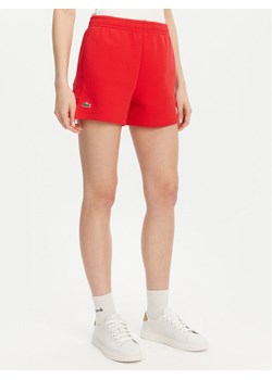 Lacoste Szorty sportowe GF9606 Czerwony Regular Fit ze sklepu MODIVO w kategorii Szorty - zdjęcie 181173827