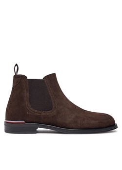 Tommy Hilfiger Sztyblety Core Rwb Hilfiger Suede Chelsea FM0FM04757 Brązowy ze sklepu MODIVO w kategorii Buty zimowe męskie - zdjęcie 181173878