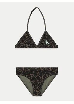 Calvin Klein Swimwear Strój kąpielowy KY0KY00066 Zielony ze sklepu MODIVO w kategorii Stroje kąpielowe - zdjęcie 181173997