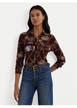 LAUREN RALPH LAUREN Koszula 200951312001 Bordowy Slim Fit ze sklepu MODIVO w kategorii Koszule damskie - zdjęcie 181174097