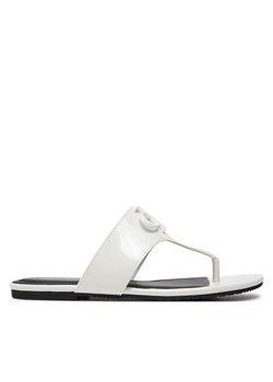 Calvin Klein Jeans Japonki Flat Sandal Slide Toepost Mg Met YW0YW01342 Biały ze sklepu MODIVO w kategorii Klapki damskie - zdjęcie 181174317