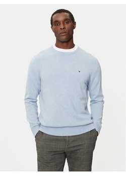 Tommy Hilfiger Sweter Essential MW0MW14748 Błękitny Regular Fit ze sklepu MODIVO w kategorii Swetry męskie - zdjęcie 181174448