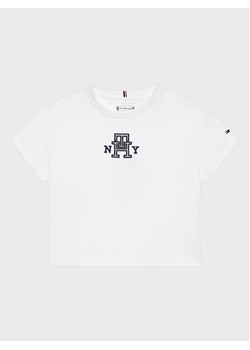 Tommy Hilfiger T-Shirt KG0KG07437 D Biały Regular Fit ze sklepu MODIVO w kategorii Bluzki dziewczęce - zdjęcie 181174478