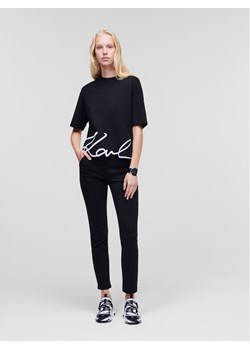 KARL LAGERFELD T-Shirt Signature Hem 226W1703 Czarny Relaxed Fit - id: 0000301800729 - marki Karl Lagerfeld - 181174986 KARL LAGERFELD T-Shirt Signature Hem 226W1703 Czarny Relaxed Fit ze sklepu MODIVO w kategorii Bluzki damskie - zdjęcie 181174986