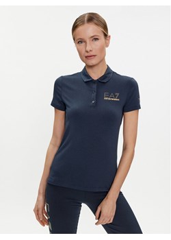 EA7 Emporio Armani Polo 3DTF02 TJDQZ 1555 Granatowy Regular Fit ze sklepu MODIVO w kategorii Bluzki damskie - zdjęcie 181175085