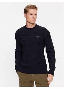 Aeronautica Militare Sweter 232MA1457L509 Granatowy Regular Fit ze sklepu MODIVO w kategorii Swetry męskie - zdjęcie 181175179