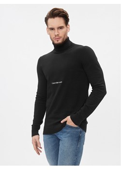 Calvin Klein Jeans Golf J30J324325 Czarny Slim Fit ze sklepu MODIVO w kategorii Swetry męskie - zdjęcie 181175349