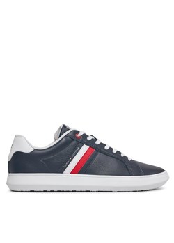 Tommy Hilfiger Sneakersy Essential Leather Cupsole FM0FM04921 Niebieski ze sklepu MODIVO w kategorii Trampki męskie - zdjęcie 181175465