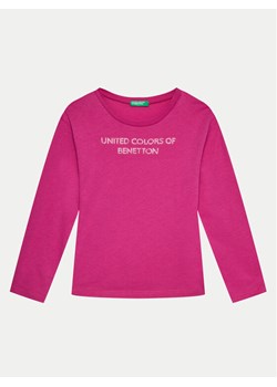 United Colors Of Benetton T-Shirt 3I1XC10JS Różowy Regular Fit ze sklepu MODIVO w kategorii Bluzki dziewczęce - zdjęcie 181175477