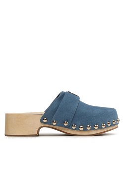 Tommy Hilfiger Chodaki Th Clog Suede FW0FW07171 Niebieski ze sklepu MODIVO w kategorii Klapki damskie - zdjęcie 181175535