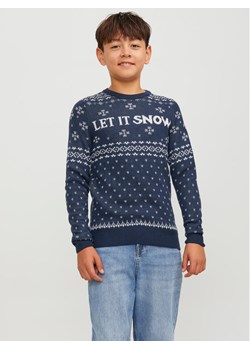 Jack&Jones Junior Sweter 12247507 Granatowy Regular Fit ze sklepu MODIVO w kategorii Swetry chłopięce - zdjęcie 181176235