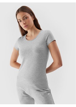 4F T-Shirt 4FAW23TTSHF0907 Szary Slim Fit ze sklepu MODIVO w kategorii Bluzki damskie - zdjęcie 181177027