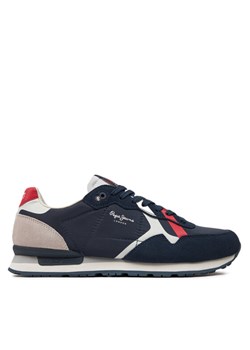 Pepe Jeans Sneakersy Brit Road M PMS40007 Granatowy ze sklepu MODIVO w kategorii Buty sportowe męskie - zdjęcie 181177065