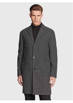 Calvin Klein Płaszcz wełniany Statement K10K109952 Czarny Regular Fit - id: 0000301068860 - marki Calvin Klein - 181177108 Calvin Klein Płaszcz wełniany Statement K10K109952 Czarny Regular Fit ze sklepu MODIVO w kategorii Płaszcze męskie - zdjęcie 181177108