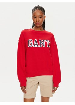 Gant Bluza Logo 4200840 Czerwony Relaxed Fit ze sklepu MODIVO w kategorii Bluzy damskie - zdjęcie 181177145