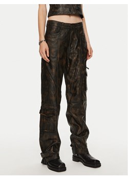 Gestuz Spodnie skórzane Tracky 10909474 Brązowy Loose Fit ze sklepu MODIVO w kategorii Spodnie damskie - zdjęcie 181177408