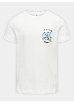 Kids ONLY T-Shirt Bone 15317846 Biały Regular Fit ze sklepu MODIVO w kategorii Bluzki dziewczęce - zdjęcie 181177437