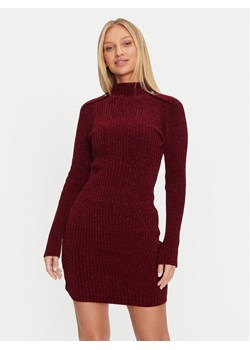 Guess Sukienka dzianinowa Keily W4BK27 Z3JE0 Bordowy Regular Fit ze sklepu MODIVO w kategorii Sukienki - zdjęcie 181177508