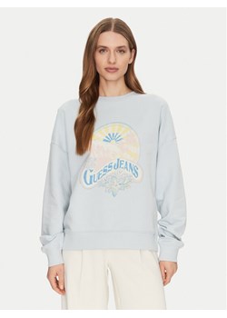 Guess Jeans Bluza W5GQ16 K68I4 Błękitny Regular Fit ze sklepu MODIVO w kategorii Bluzy damskie - zdjęcie 181177529