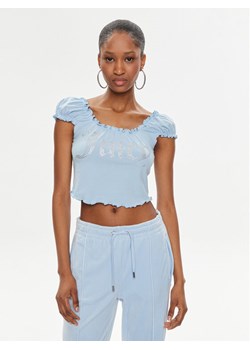 Juicy Couture Bluzka Brodie JCWCT23309 Błękitny Regular Fit ze sklepu MODIVO w kategorii Bluzki damskie - zdjęcie 181178099