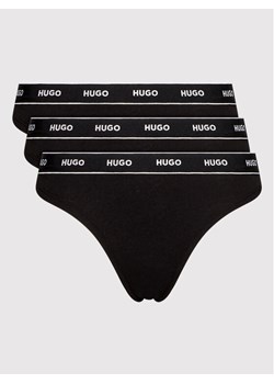 Hugo Komplet 3 par stringów 50469681 Czarny ze sklepu MODIVO w kategorii Majtki damskie - zdjęcie 181178418