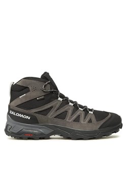 Salomon Trekkingi X Ward Leather Mid GORE-TEX L47181700 Szary ze sklepu MODIVO w kategorii Buty trekkingowe męskie - zdjęcie 181178489