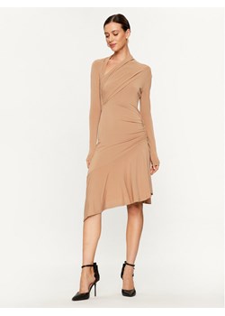 Pinko Sukienka koktajlowa Babar 102488 A1BQ Beżowy Slim Fit ze sklepu MODIVO w kategorii Sukienki - zdjęcie 181178745