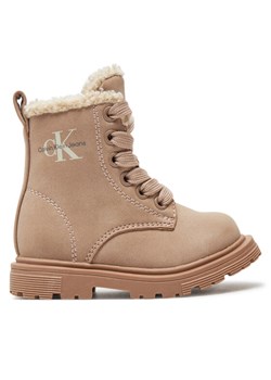 Calvin Klein Jeans Kozaki Lace-Up Bootie V1A5-81011-1628 Różowy ze sklepu MODIVO w kategorii Buty zimowe dziecięce - zdjęcie 181179048