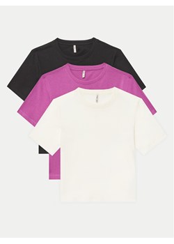 Kids ONLY Komplet 3 t-shirtów Rex 15350718 Kolorowy Regular Fit ze sklepu MODIVO w kategorii Bluzki dziewczęce - zdjęcie 181179925