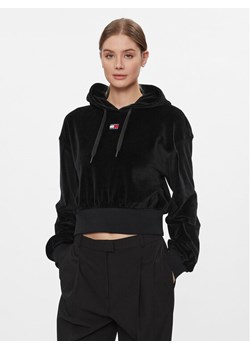 Tommy Jeans Bluza Velour DW0DW17519 Czarny Regular Fit ze sklepu MODIVO w kategorii Bluzy damskie - zdjęcie 181180186
