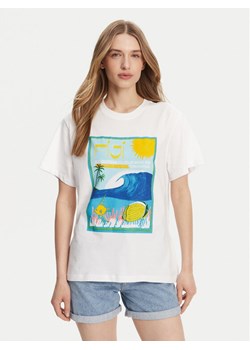 Roxy T-Shirt ERJZT05899 Biały Relaxed Fit ze sklepu MODIVO w kategorii Bluzki damskie - zdjęcie 181181166